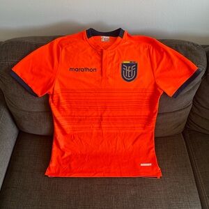 Marathon Authentic Ecuador Team Soccer Orange Pre Match Jersey Men’s Sz: L